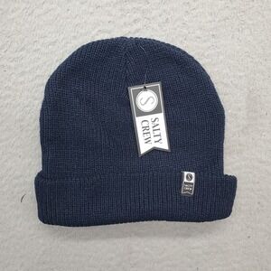 Salty‎ Crew Beanie Cap Unisex OS Navy Soft Slouchy Acrylic Winter Breathable
